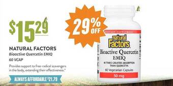 Natural Grocers Natural factors bioactive quercetin emiq 60 vcap offer