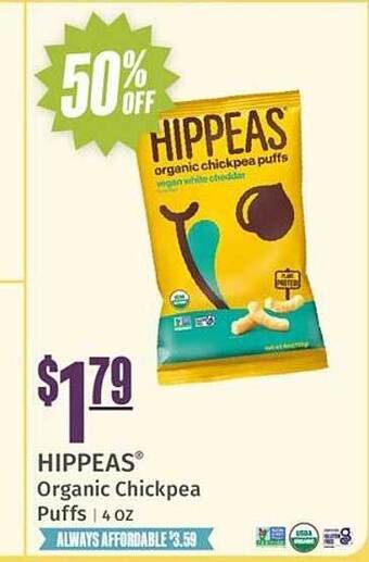 Natural Grocers Hippeas organic chickpea puffs offer
