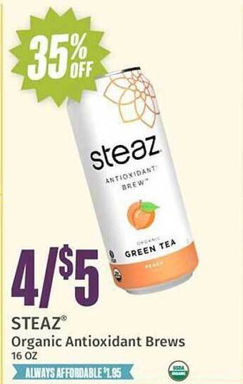 Natural Grocers Steaz organic antioxidant brews offer