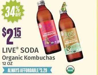 Natural Grocers Live soda organic kombuchas offer