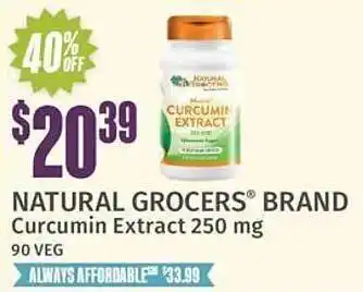 Natural Grocers Natural grocers brand curcumin extract 250 mg offer