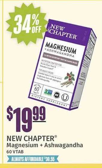 Natural Grocers New chapter magnesium + ashwagandha offer
