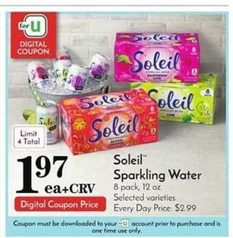 Pavilions Soleil sparkling water offer