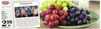 Pavilions Red black or green seedless grapes offer