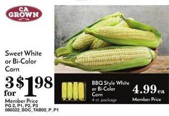 Pavilions Sweet white or bi-color corn offer