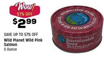 Grocery Outlet Wild planet wild pink salmon offer