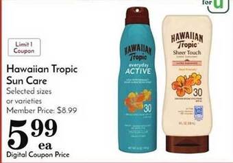 Pavilions Hawaiian tropic sun care offer