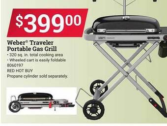 Ace Hardware Weber traveler portable gas grill offer
