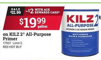 Ace Hardware Kilz 2 all-purpose primer offer