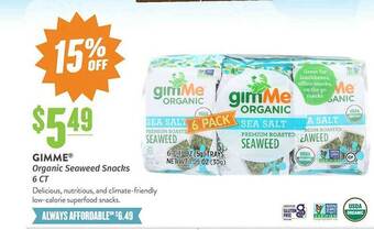 Natural Grocers Gimme organic seaweed snacks 6 ct offer