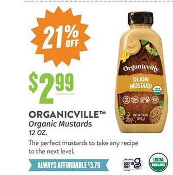 Natural Grocers Organicville organic mustards offer