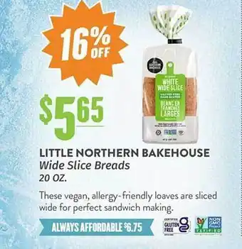 Natural Grocers Little northern bakehouse wide slice breads offer