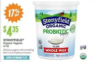 Natural Grocers Stonyfield organic yogurts offer