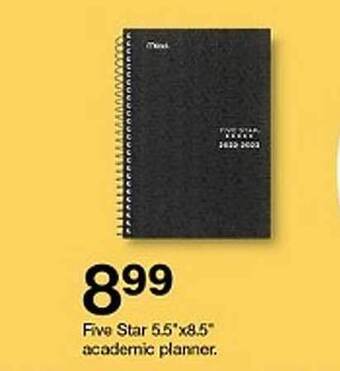 Target Five star academic planner offer