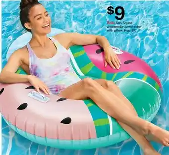 Target Sun Squad Watermelon Swim Tube With Pillow offer