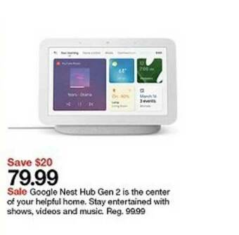 Target Google Nest Hub Gen 2 offer