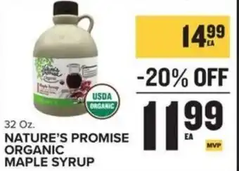 Food Lion Nature's Promise Organic Maple Syrup 32 oz offer