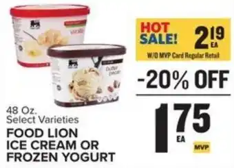 Food Lion Food Lion Ice Cream Or Frozen Yogurt 48 oz offer