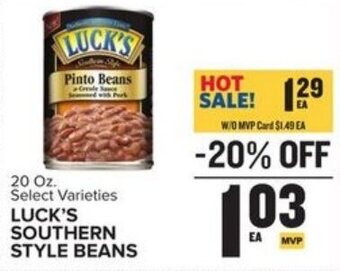 Food Lion Luck's Southern Style Beans 20 oz offer