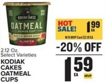 Food Lion Kodiak Cakes Oatmeal Cups 2.12 oz offer