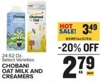 Food Lion Chobani Oat Milk And Creamers 24-52 oz offer