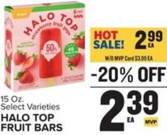 Food Lion Halo Top Fruit Bars 15 oz offer