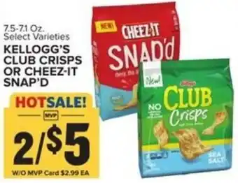 Food Lion Kellogg's Club Crisps Or Cheez-It Snap'd 7.5-71 oz offer