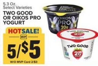 Food Lion Two Good Or Oikos Pro Yogurt 5.3 oz offer