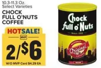Food Lion Chock Full O'Nuts Coffee 10.3-11.3 oz offer