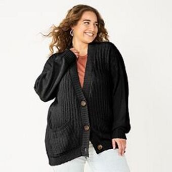 Kohl's Juniors' plus size so® button front cardigan offer