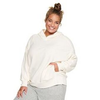 Kohl's Juniors' plus size so® sherpa drop shoulder hooded pullover offer