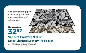 Venture forward solar-lighted leaf rv patio mat