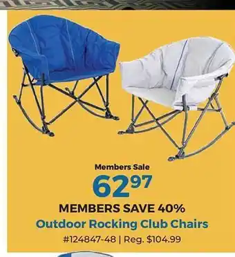 Camping World Outdoor rocking club chairs offer