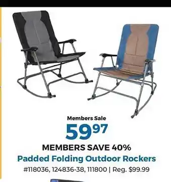 Camping World Padded folding outdoor rockers offer