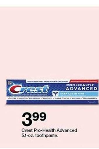 Target Crest pro-health advanced toothpaste offer