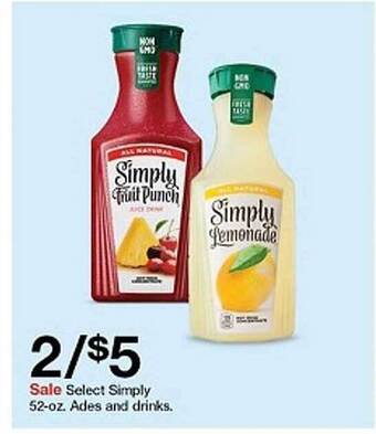 Target Simply ades and drinks offer