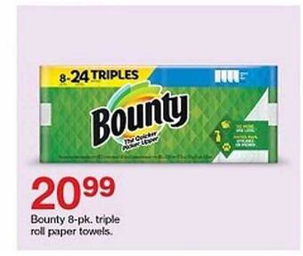 Target Bounty triple roll paper towels offer