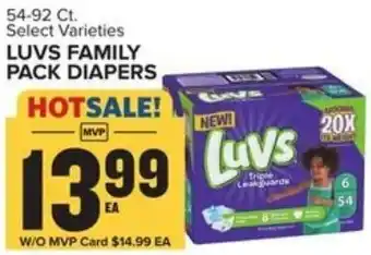 Food Lion Luvs Family Pack Diapers 54-92 Ct. offer