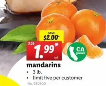 Lidl Mandarins 3lb. offer
