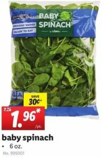 Lidl Baby Spinach 6 oz. offer