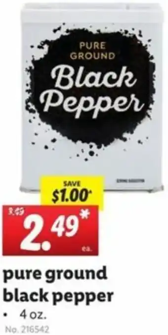 Lidl Pure Ground Black Pepper 4 oz offer