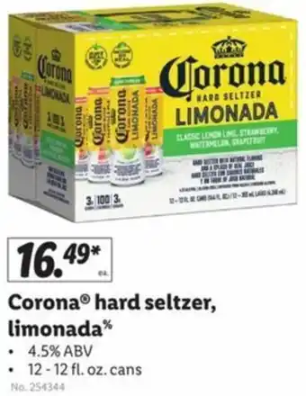 Lidl Corona Hard Seltzer Limonada 12-12 Fl. oz offer