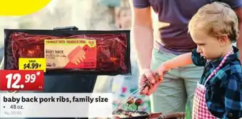 Lidl Baby Back Pork Ribs Family Size 48 oz offer