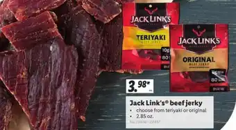 Lidl Jack Link's Beef Jerky 2.85 oz offer