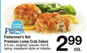 ACME Fisherman's net premium lump crab cakes offer