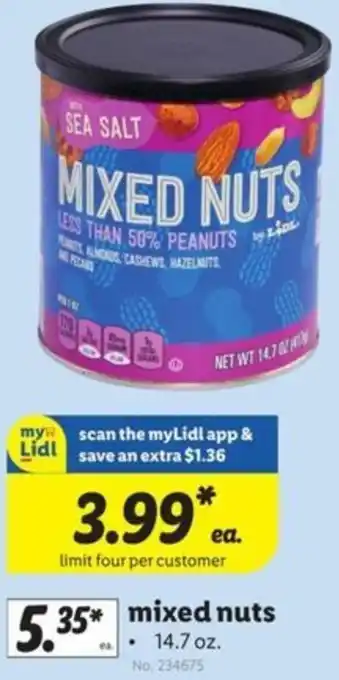 Lidl Mixed Nuts 14.7 oz offer