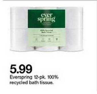 Target Everspring 12-pk 100% Recycled Bath Tissue offer