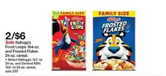 Target Kellogg's Froot Loops 194-oz And Frosted Flakes 24-oz Cereal offer