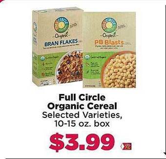 Tops Full circle organic cereal offer