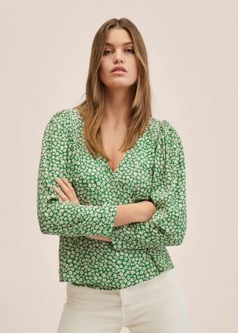Mango Buttoned wrap blouse offer